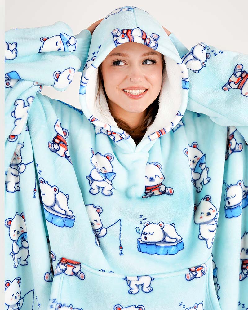 ciepła kocobluza bluza koc Bloozie miś polarny