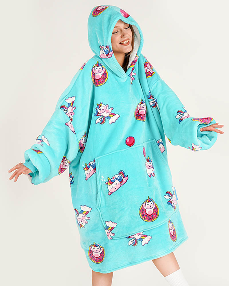 ciepła kocobluza bluza koc Bloozie jednorożec