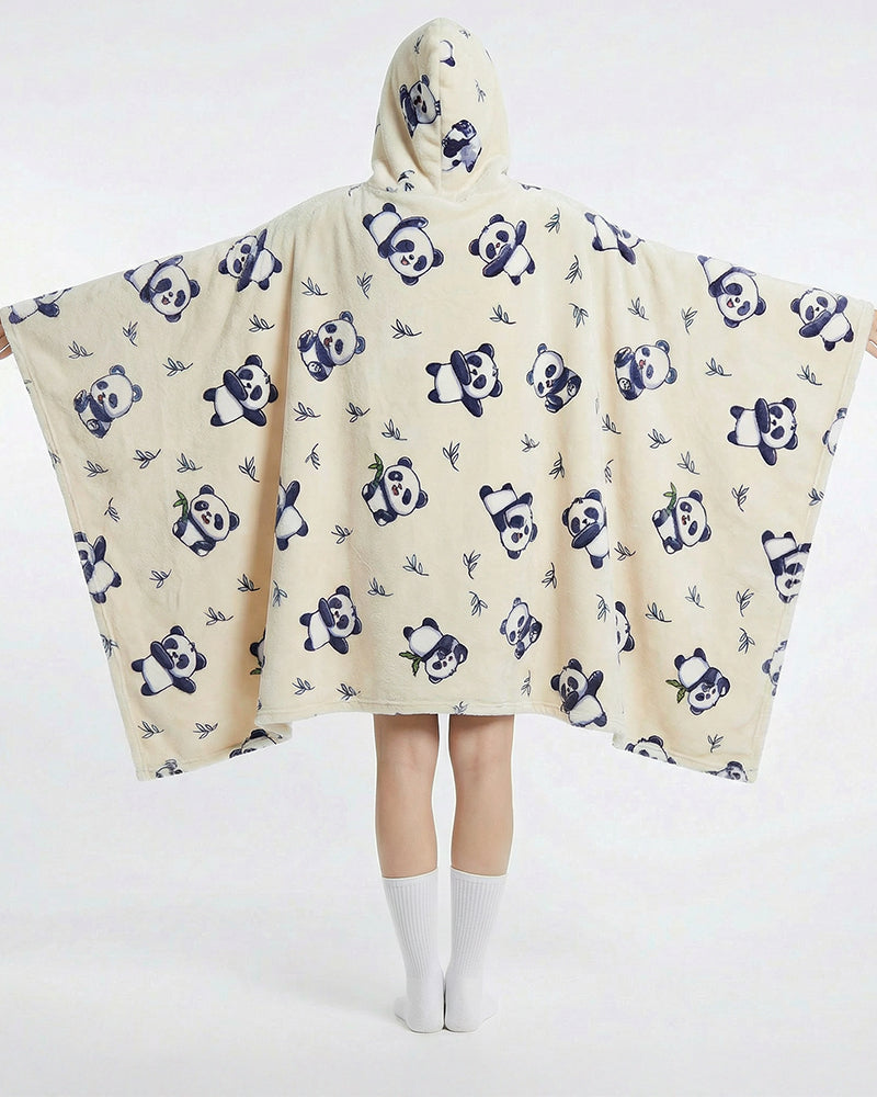 Bloozie Koc z kapturem Sherpa - Panda