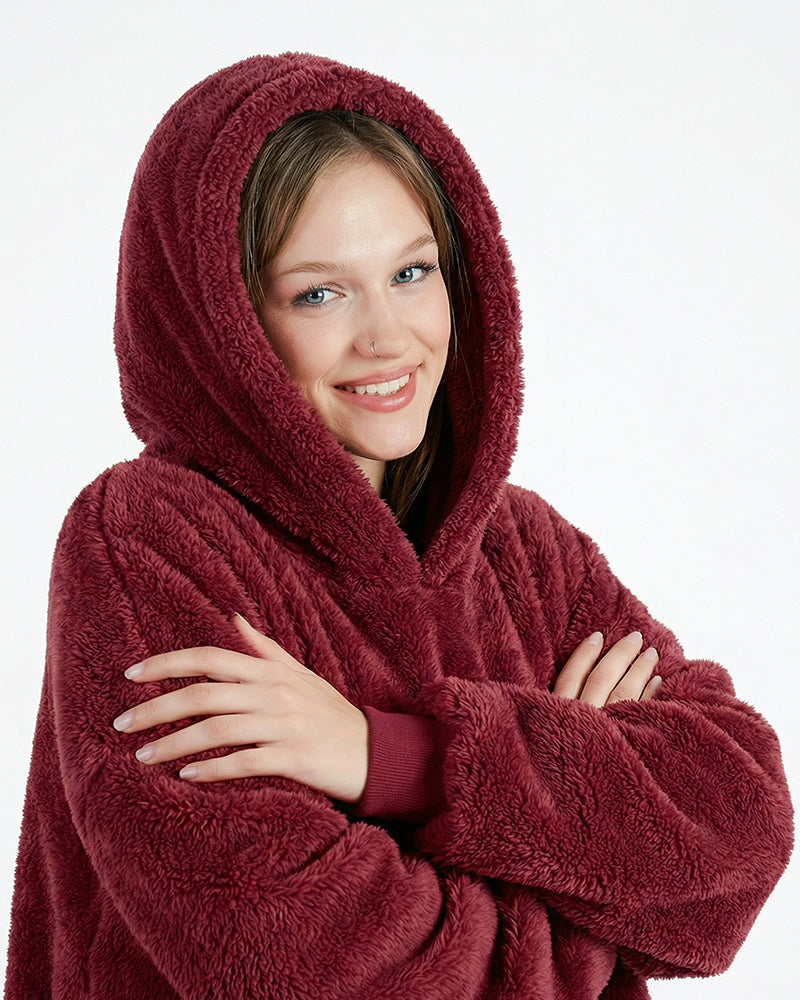 Bloozie Furry Burgundowa